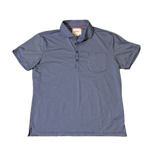 Swims mens XL blue white gingham performance spread collar polo shirt EUC